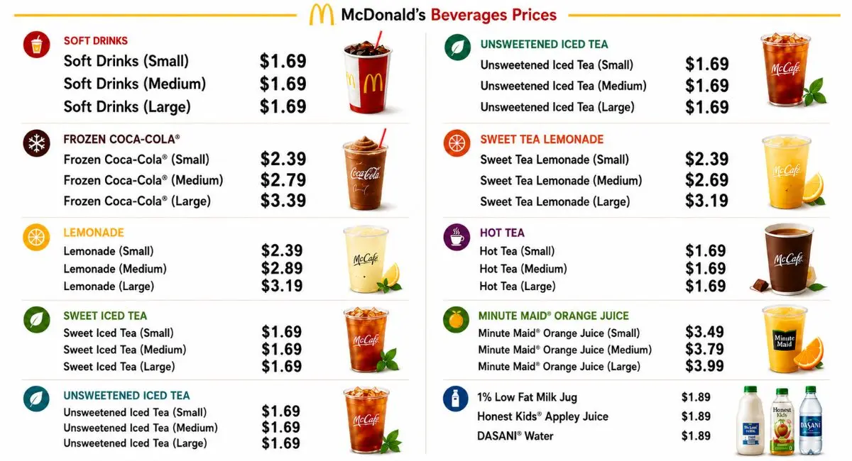 McDonald's Menu With Prices mcdonald's beverage menu