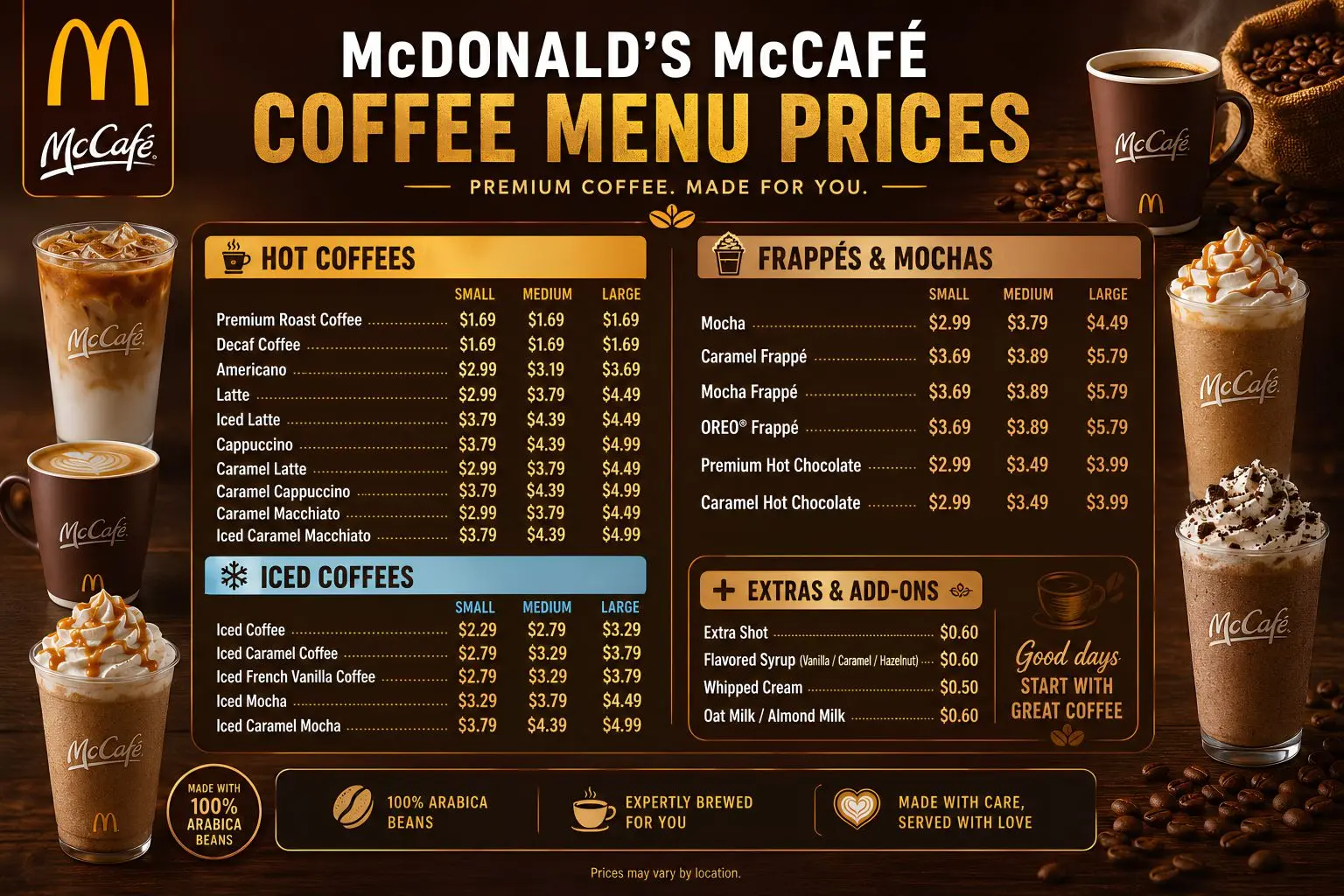 McDonald's Menu With Prices mcdonald's coffee menu with prices