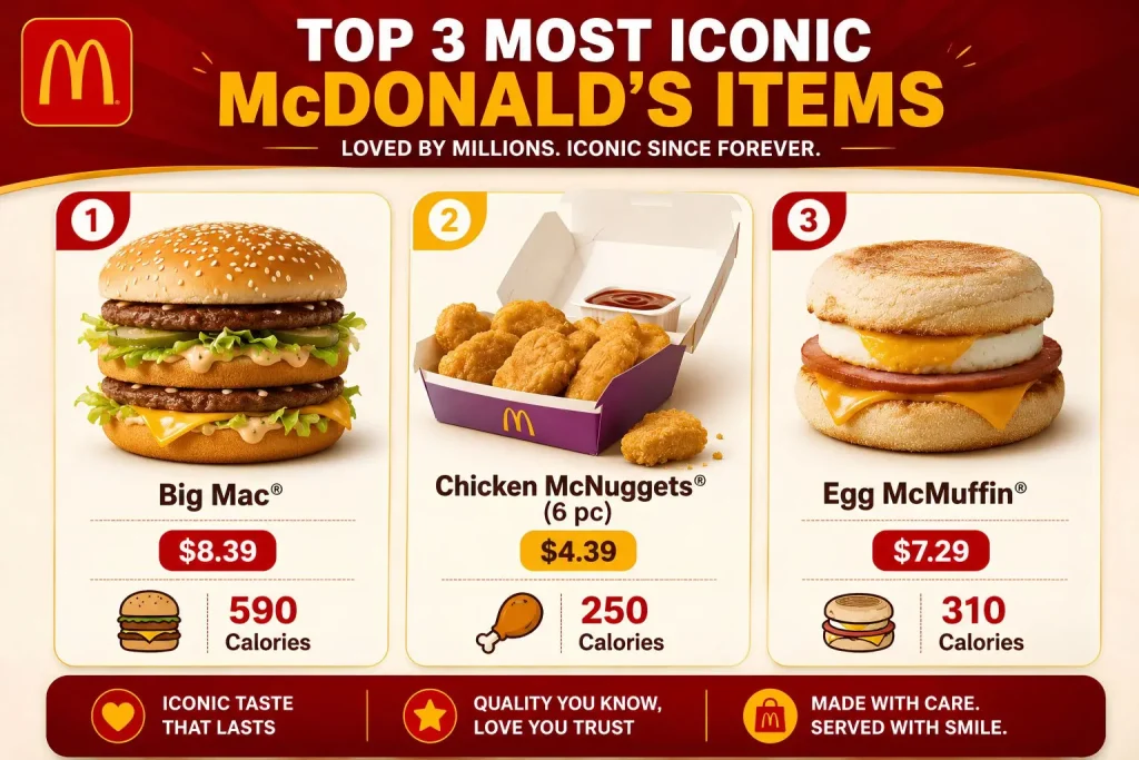 McDonald's Menu With Prices top 3 most iconic mcdonalds items