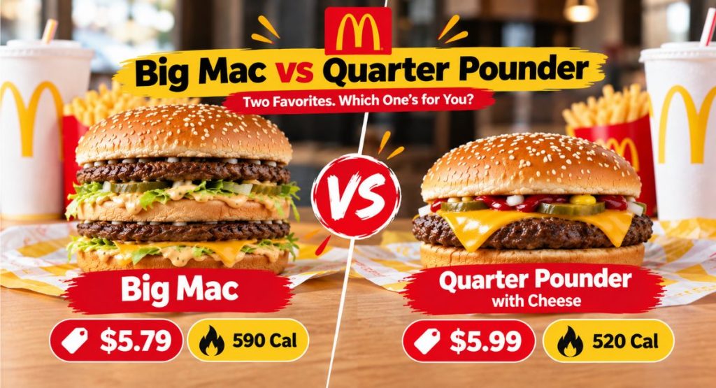 McDonald's Burger Menu With Prices Big Mac vs Quarter Pounder