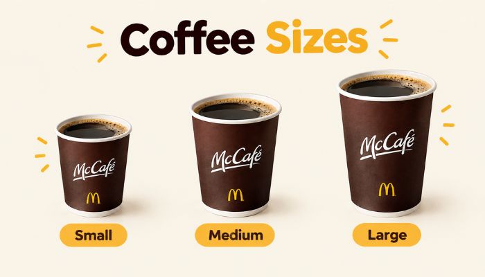 mcdonalds coffee cup  sizes 